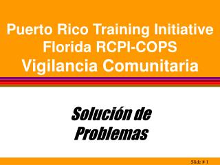 Puerto Rico Training Initiative Florida RCPI-COPS Vigilancia Comunitaria
