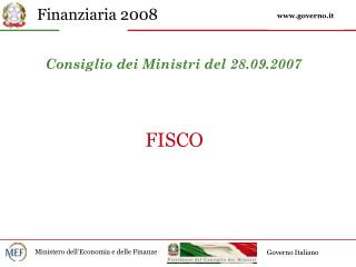 Consiglio dei Ministri del 28.09.2007