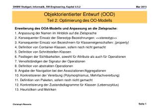 Objektorientierter Entwurf (OOD) Teil 2: Optimierung des OO-Modells