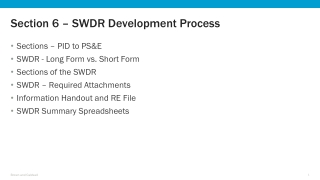 Section 6 – SWDR Development Process