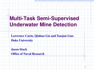 Multi-Task Semi-Supervised Underwater Mine Detection