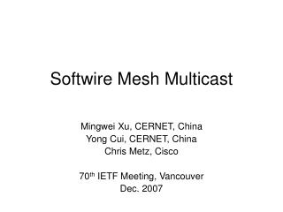Softwire Mesh Multicast