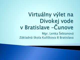 Virtuálny výlet na Divokej vode v Bratislave –Čunove