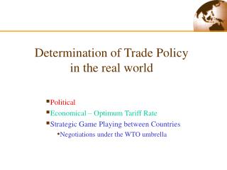 Determination of Trade Policy in the real world