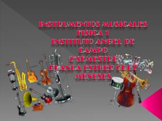 INSTRUMENTOS MUSICALES FISICA 1 INSTITUTO ANGEL DE CAMPO 2°SEMESTRE BLANCA ESTHER CRUZ MENESES