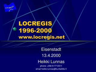 LOCREGIS 1996-2000 locregis