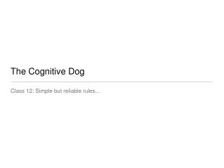 The Cognitive Dog