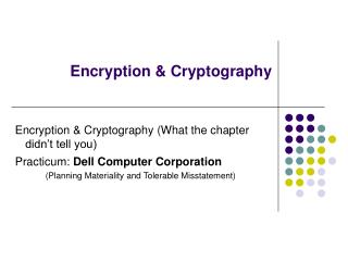 Encryption &amp; Cryptography