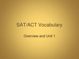 SAT/ACT Vocabulary