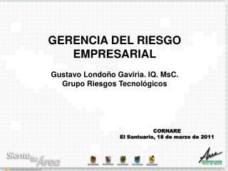 GERENCIA DEL RIESGO EMPRESARIAL Gustavo Londoño Gaviria. IQ. MsC. Grupo Riesgos Tecnológicos