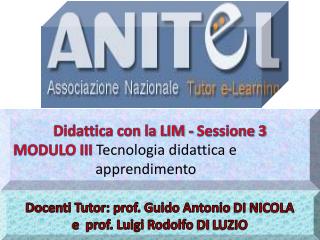 Docenti Tutor: prof. Guido Antonio DI NICOLA e prof. Luigi Rodolfo DI LUZIO