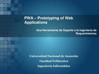 PWA – Prototyping of Web Applications