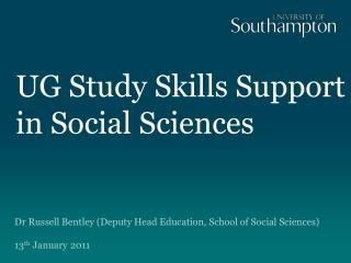 UG Study Skills Support in Social Sciences
