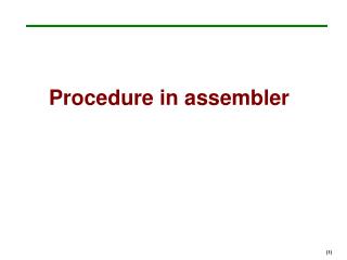 Procedure in assembler