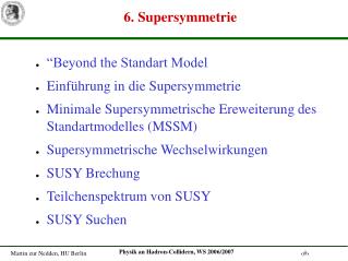 6. Supersymmetrie