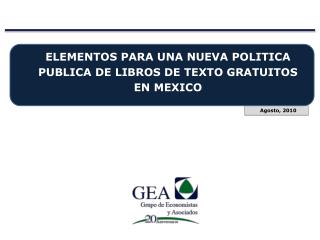 ELEMENTOS PARA UNA NUEVA POLITICA PUBLICA DE LIBROS DE TEXTO GRATUITOS EN MEXICO