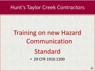 Hunt’s Taylor Creek Contractors