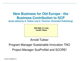 New Business for Old Europe : the Business Contribution to SCP