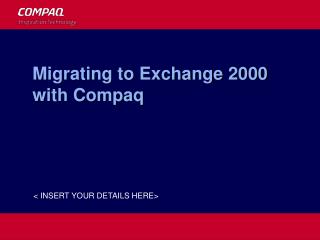 Migrating to Exchange 2000 with Compaq
