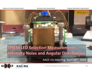 OSEM LED Selection Measurements: Intensity Noise and Angular Distribution