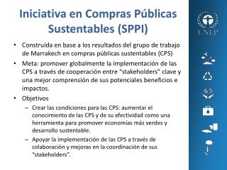 Iniciativa en Compras Públicas Sustentables (SPPI)