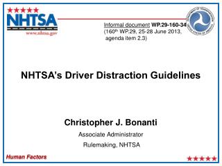 NHTSA’s Driver Distraction Guidelines