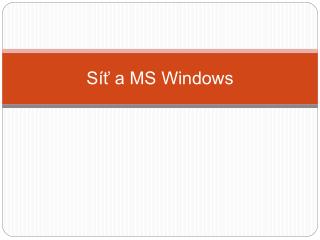 Síť a MS Windows