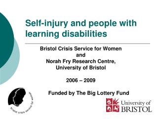 Self-injury and people with learning disabilities