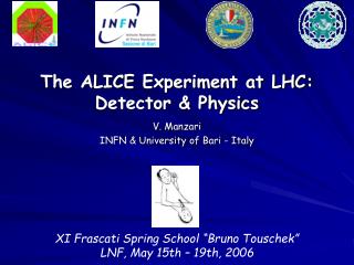 The ALICE Experiment at LHC: Detector &amp; Physics