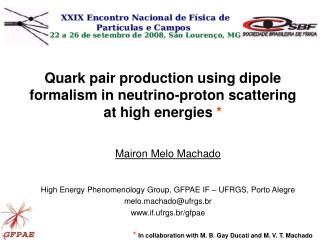 Quark pair production using dipole formalism in neutrino-proton scattering at high energies *