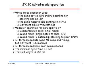 SY120 Mixed-mode operation