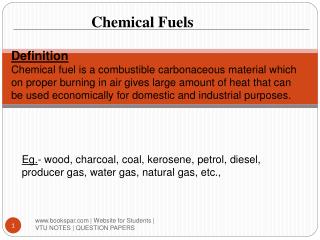 Chemical Fuels