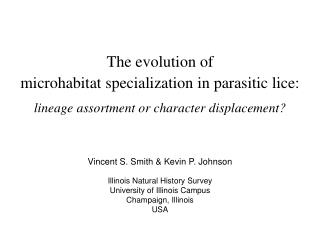 microhabitat specialization in parasitic lice :