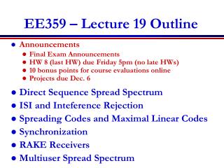 EE359 – Lecture 19 Outline