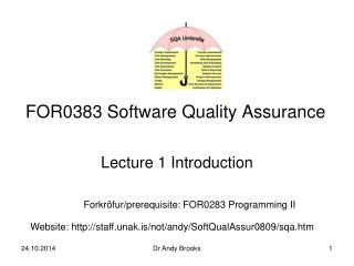 FOR0383 Software Quality Assurance
