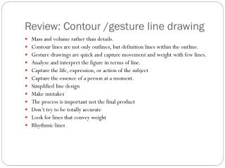 Review: Contour /gesture line drawing