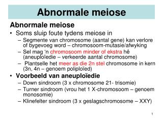 Abnormale meiose