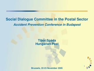 Social Dialogue Committee in the Postal Sector Accident Prevention Conference in Budapest