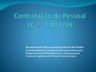 Contratação de Pessoal LC N ° 1.093/09
