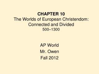 AP World Mr. Owen Fall 2012