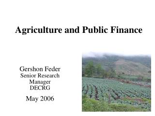 Agriculture and Public Finance