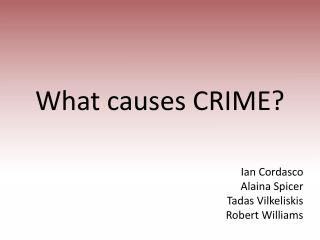 What causes CRIME?