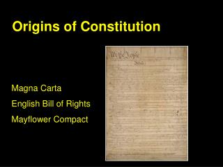 Origins of Constitution
