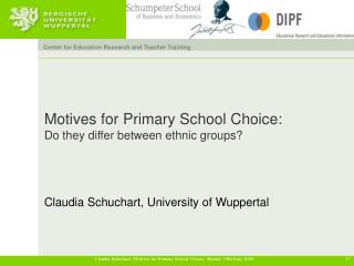 Motives for Primary School Choice: Do they differ between ethnic groups?