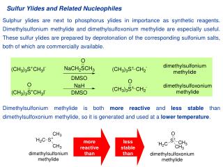 Sulfur Ylides and Related Nucleophiles