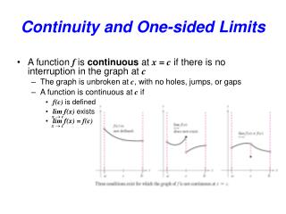 Continuity and One-sided Limits