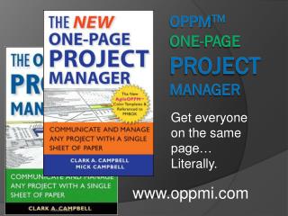 OPPM tm One-Page Project Manager