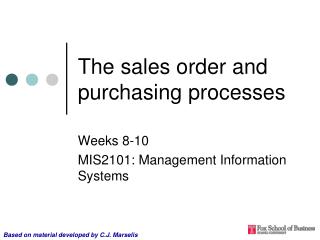 The sales order and purchasing processes