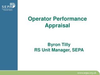 Operator Performance Appraisal