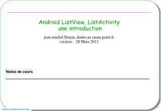 Android ListView, ListActivity une introduction